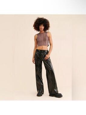Free People Star Crossed Lovers Leather Pants